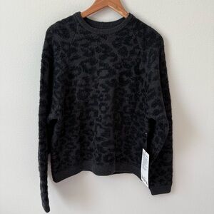 NWT Lululemon Wool-Blend Jacquard Sweater Leopard Graphite Grey Black Size Small